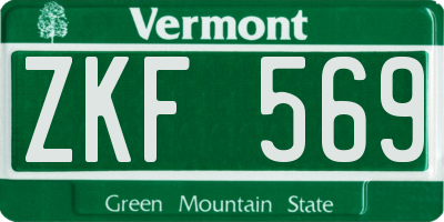 VT license plate ZKF569