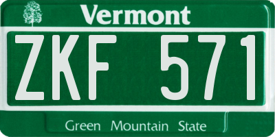 VT license plate ZKF571
