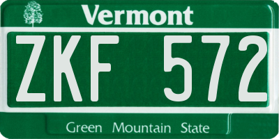 VT license plate ZKF572