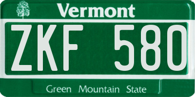 VT license plate ZKF580