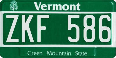 VT license plate ZKF586