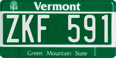 VT license plate ZKF591
