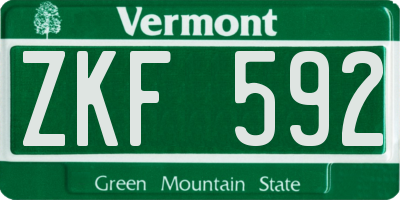 VT license plate ZKF592