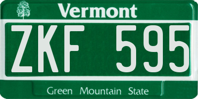 VT license plate ZKF595