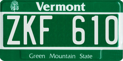 VT license plate ZKF610