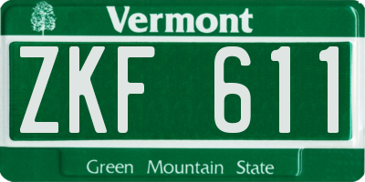 VT license plate ZKF611
