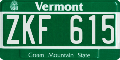VT license plate ZKF615