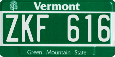 VT license plate ZKF616
