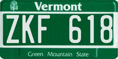 VT license plate ZKF618