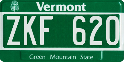 VT license plate ZKF620