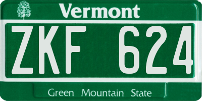 VT license plate ZKF624
