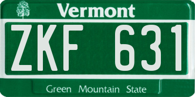 VT license plate ZKF631