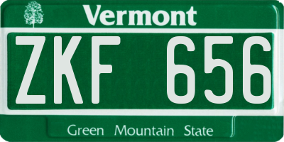 VT license plate ZKF656