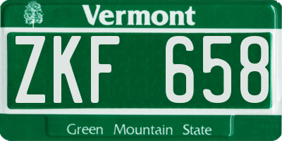VT license plate ZKF658