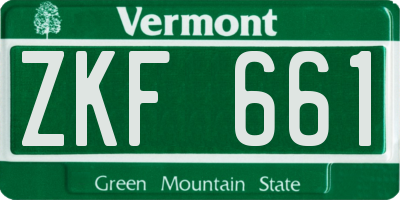 VT license plate ZKF661