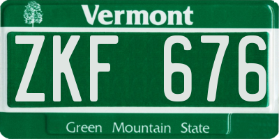 VT license plate ZKF676
