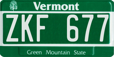 VT license plate ZKF677