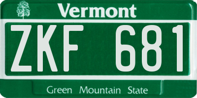 VT license plate ZKF681