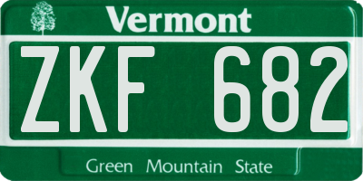 VT license plate ZKF682