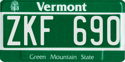 VT license plate ZKF690