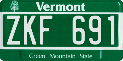 VT license plate ZKF691