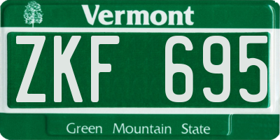 VT license plate ZKF695