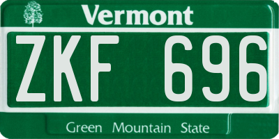 VT license plate ZKF696