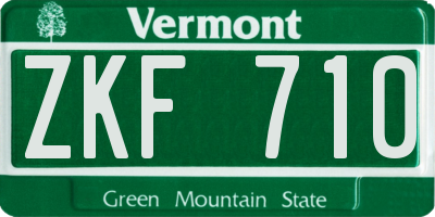 VT license plate ZKF710