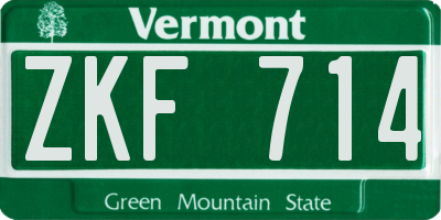 VT license plate ZKF714