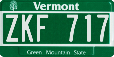 VT license plate ZKF717