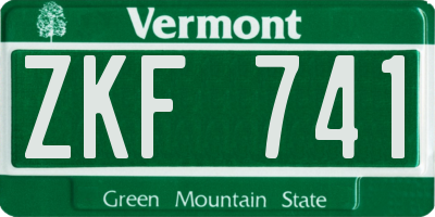 VT license plate ZKF741