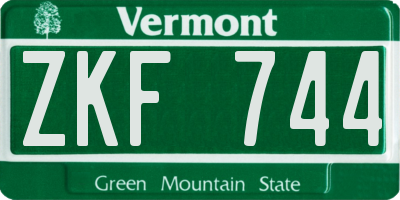 VT license plate ZKF744