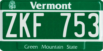 VT license plate ZKF753