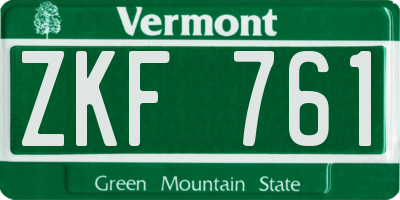 VT license plate ZKF761