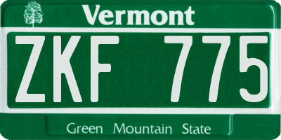 VT license plate ZKF775