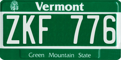 VT license plate ZKF776
