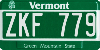 VT license plate ZKF779