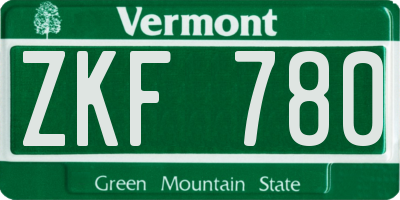 VT license plate ZKF780