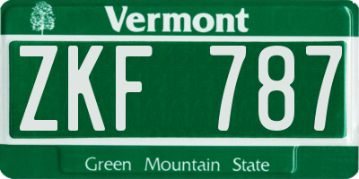 VT license plate ZKF787