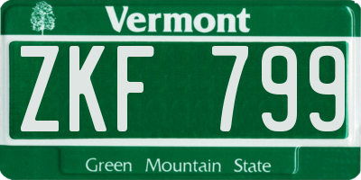 VT license plate ZKF799