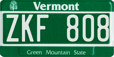 VT license plate ZKF808