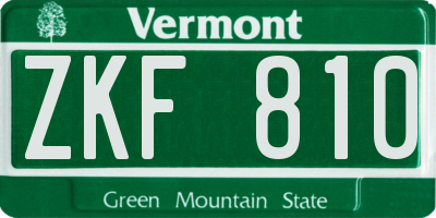 VT license plate ZKF810