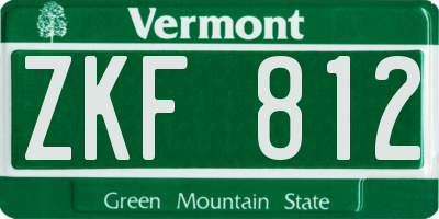 VT license plate ZKF812