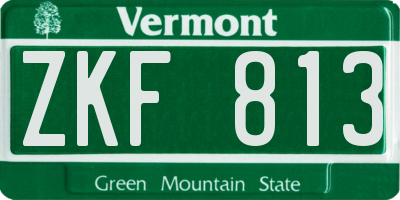 VT license plate ZKF813