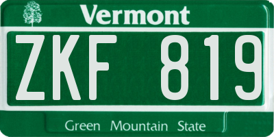 VT license plate ZKF819