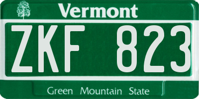 VT license plate ZKF823
