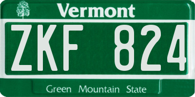 VT license plate ZKF824