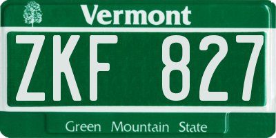 VT license plate ZKF827