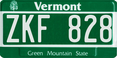 VT license plate ZKF828