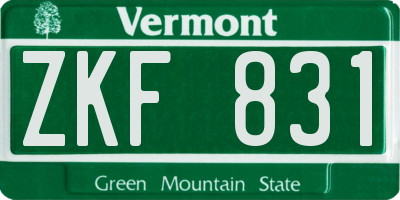 VT license plate ZKF831